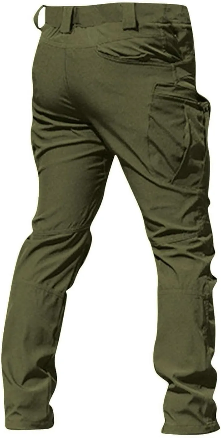 Mens Cargo Pants Baggy Outdoor Waterproof Hiking Work Pants Stretch Lightweight Classic Tactical Pants Multi Pockets