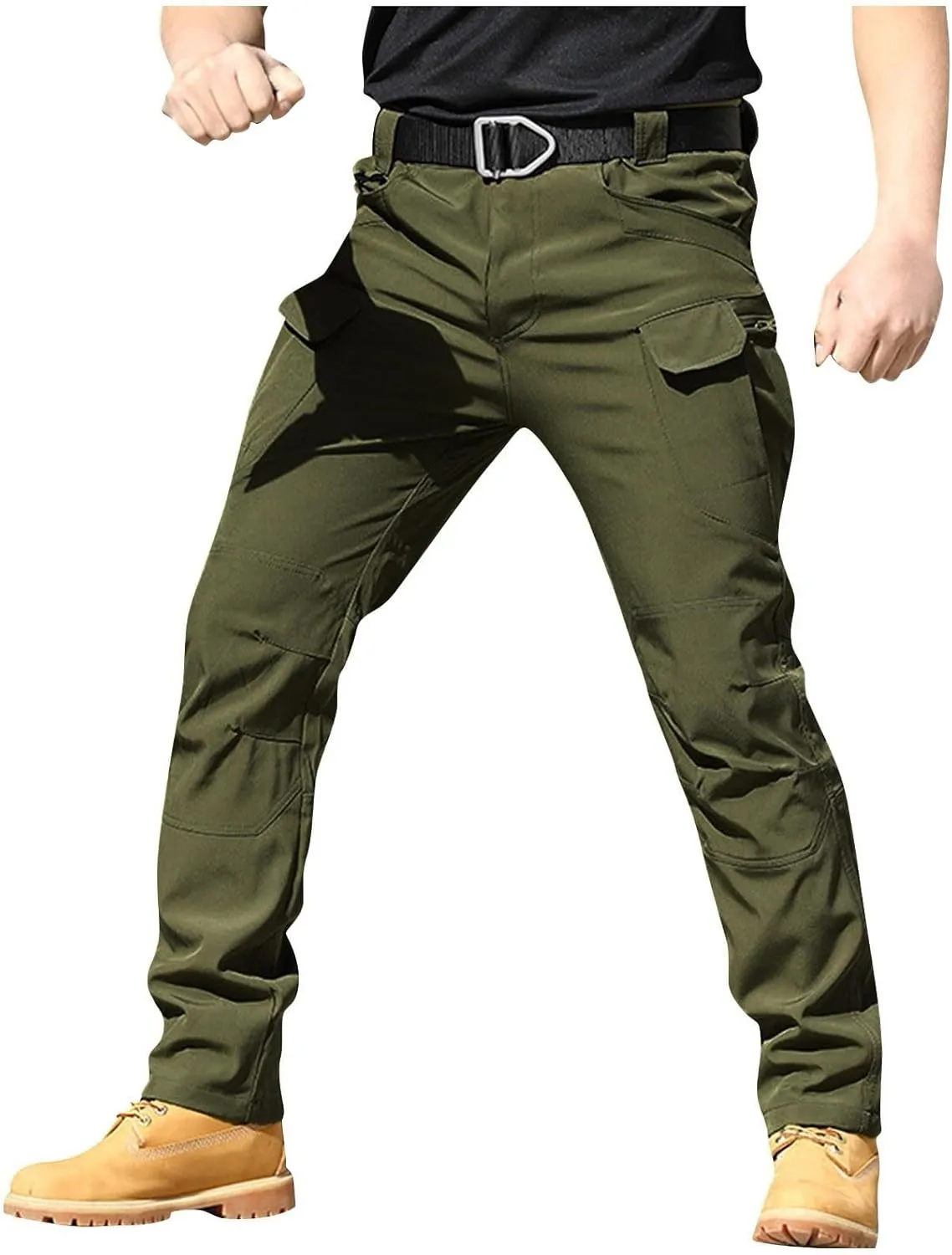 Mens Cargo Pants Baggy Outdoor Waterproof Hiking Work Pants Stretch Lightweight Classic Tactical Pants Multi Pockets