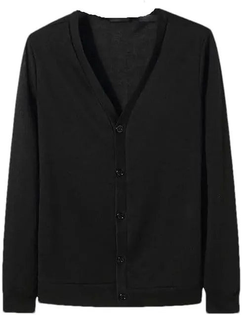 Men's Casual Slim Cardigan V Neck Long Sleeve Button Up Cardigan Sweater Men's Casual Sweater Mens Cardigan