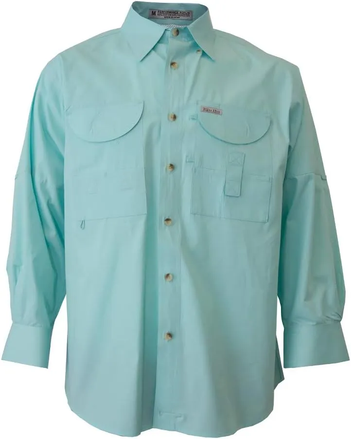 Men's Long Sleeve Fishing Button Down Shirt, Breathable Outdoors Casual Lightweight Shirt