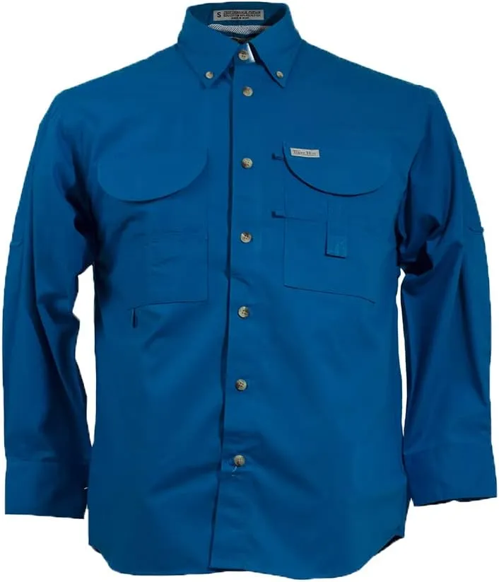Men's Long Sleeve Fishing Button Down Shirt, Breathable Outdoors Casual Lightweight Shirt