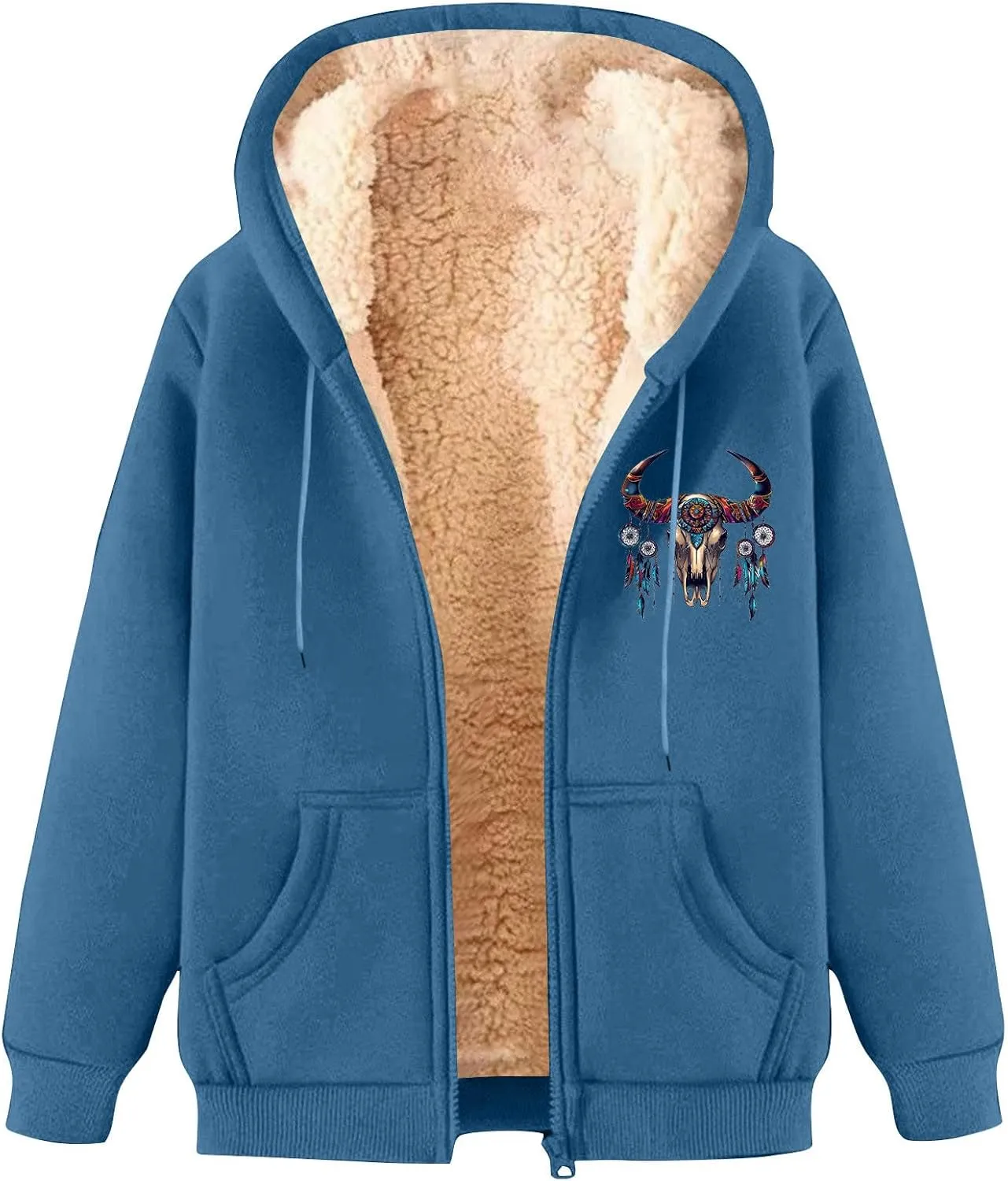 Men's Winter Hooded Sherpa Lined Jackets Winter Thick Thermal Outerwear Casual Zip Up Fleece Warm Sweatshirt Jacket