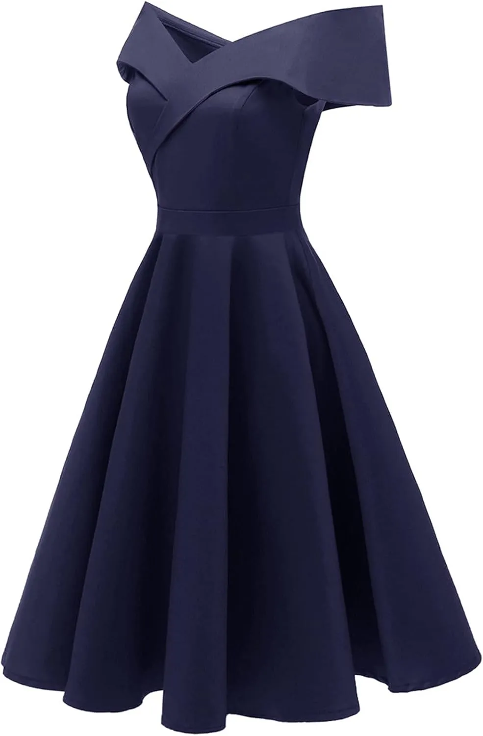 MINGXIN Women's Vintage Dress Sexy Elegant Off Shoulder Bodycon Midi Dress Evening Gown Party Swing Dress