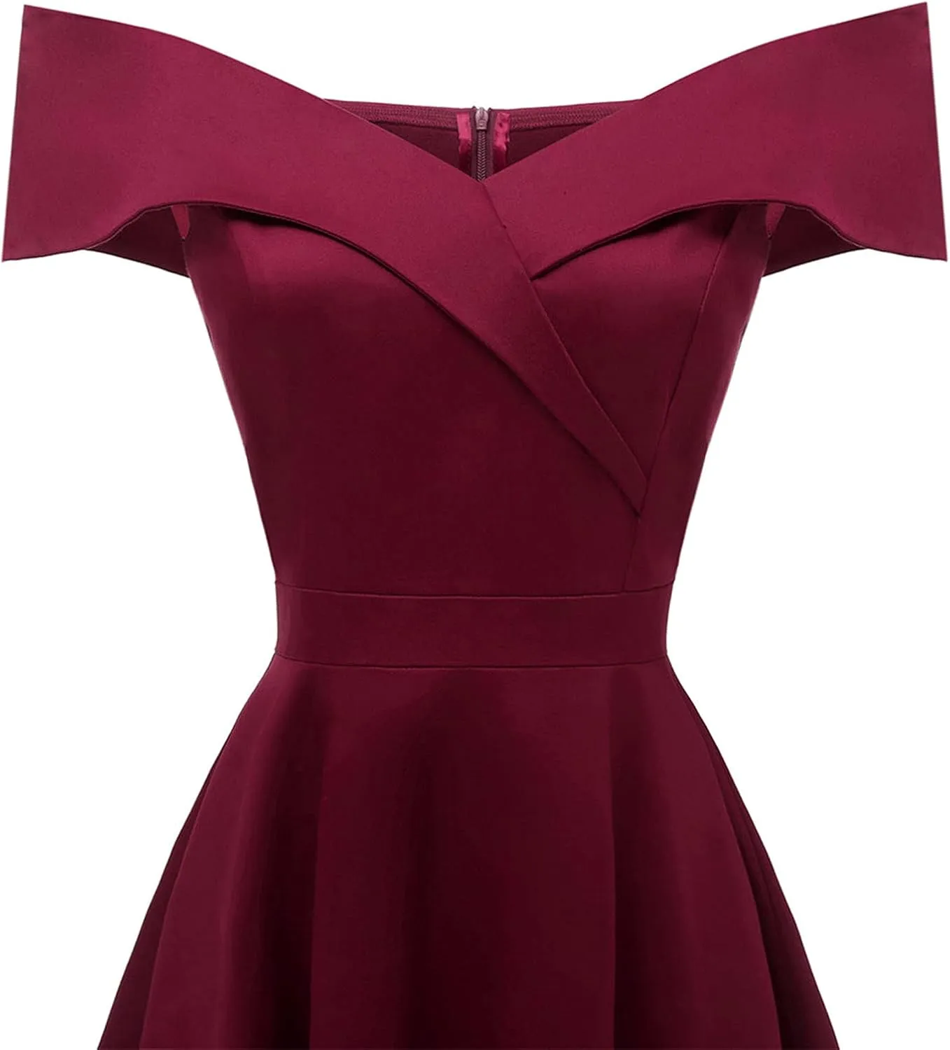 MINGXIN Women's Vintage Dress Sexy Elegant Off Shoulder Bodycon Midi Dress Evening Gown Party Swing Dress