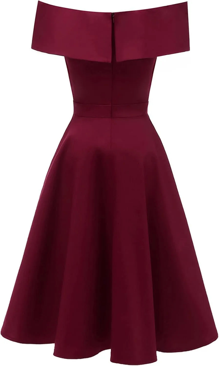 MINGXIN Women's Vintage Dress Sexy Elegant Off Shoulder Bodycon Midi Dress Evening Gown Party Swing Dress