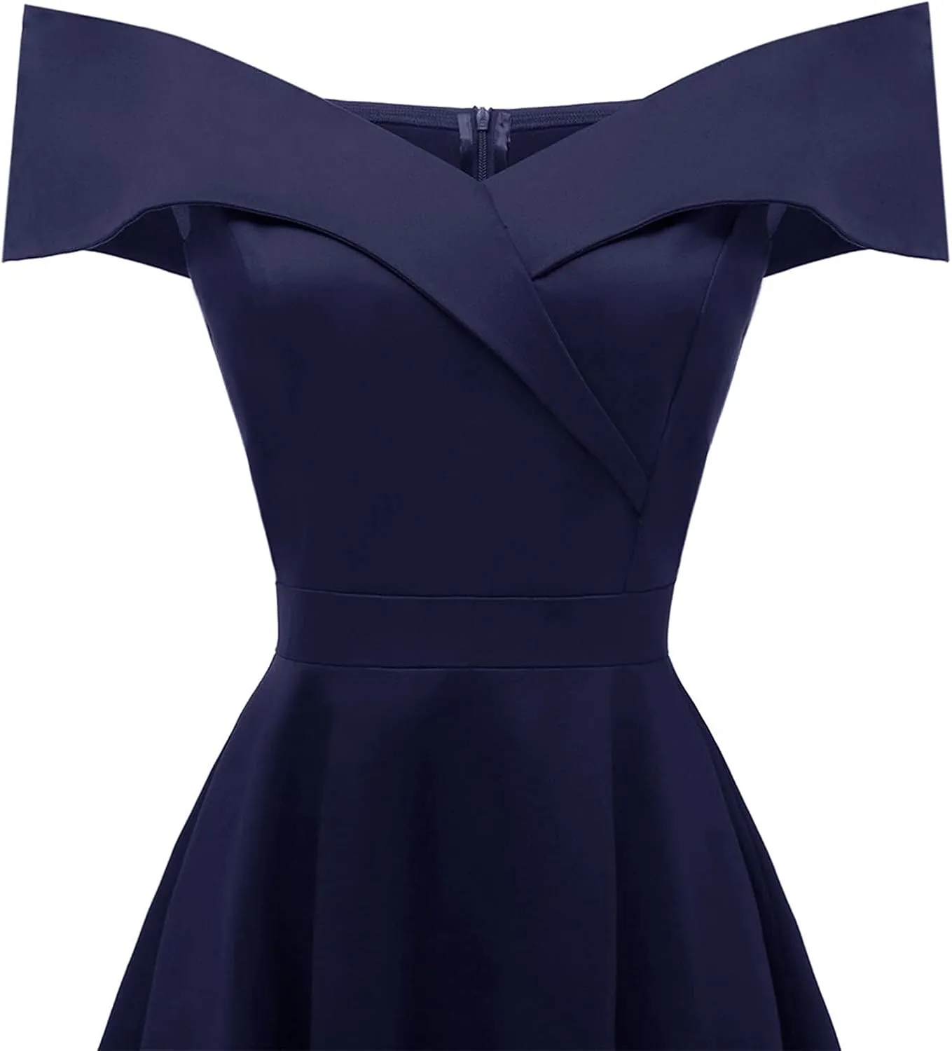 MINGXIN Women's Vintage Dress Sexy Elegant Off Shoulder Bodycon Midi Dress Evening Gown Party Swing Dress