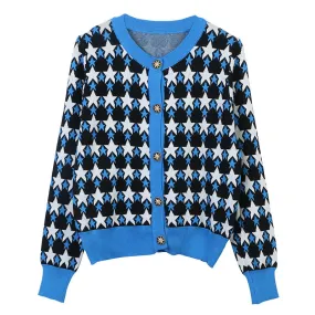 Pre Order:  Casual Star Button Down Knitted Cardigan