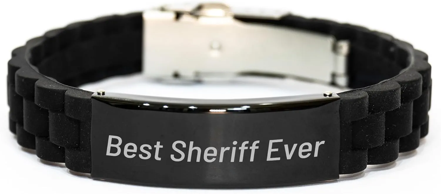 Sheriff's Best Gift, Glide lock Clasp, Funny Quote 'Best Sheriff Ever', Adjustable and Premium Bag (150-200 characters in total)