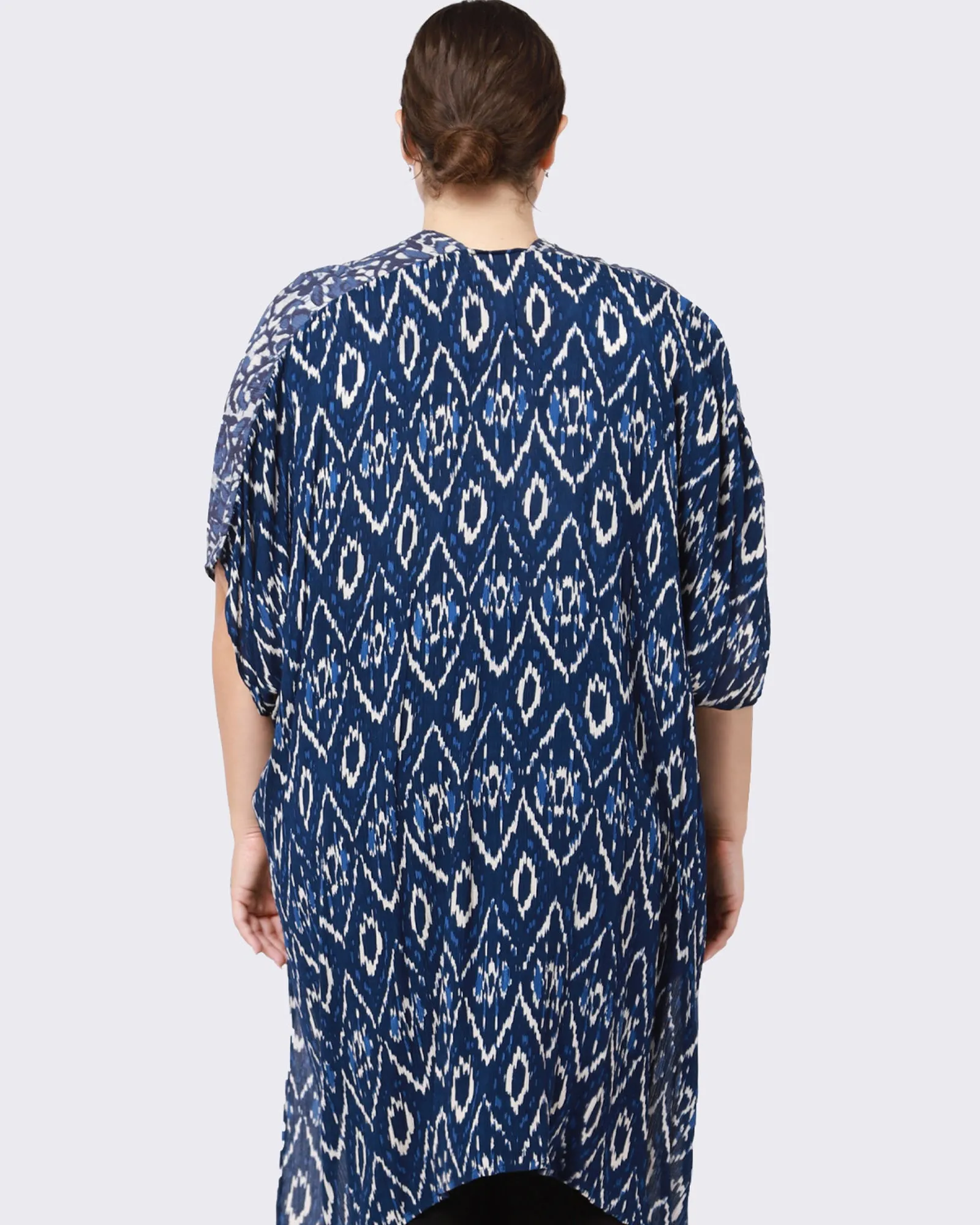 Siai Printed Kimono | Azure Blue / White