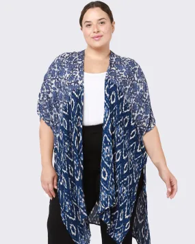 Siai Printed Kimono | Azure Blue / White