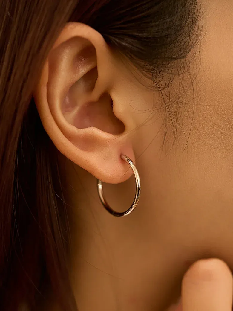 Silver Large Hoop Earrings
