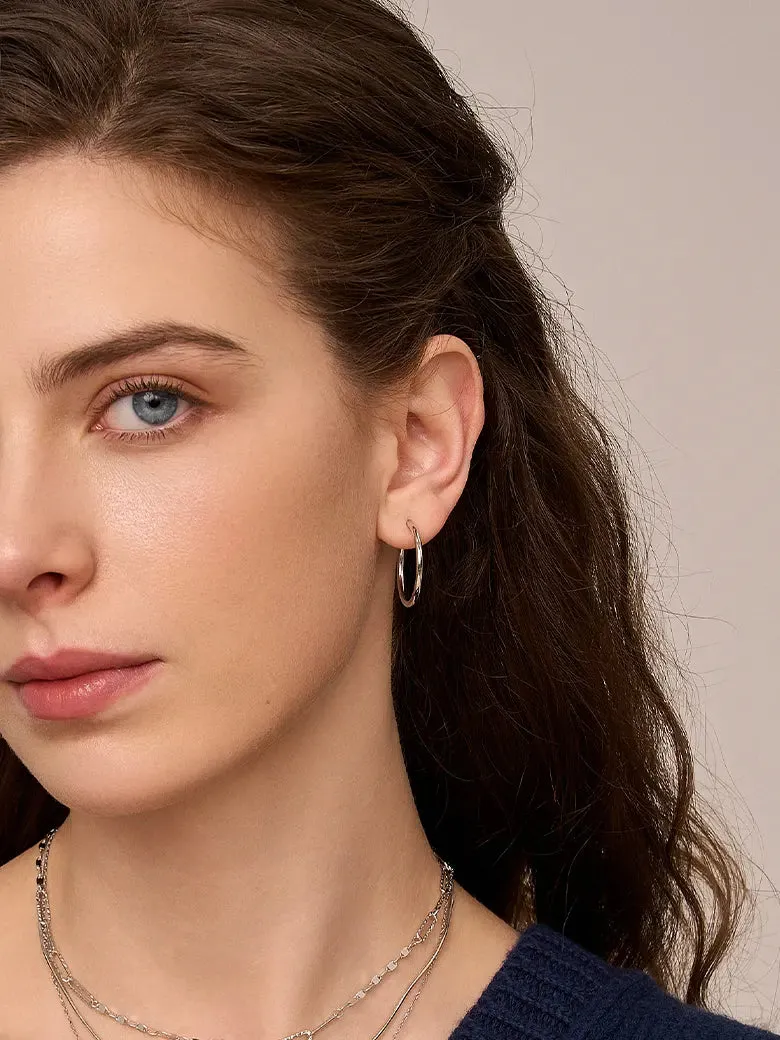 Silver Large Hoop Earrings