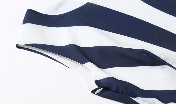 Stripe Elegant Sleeveless Casual Dress