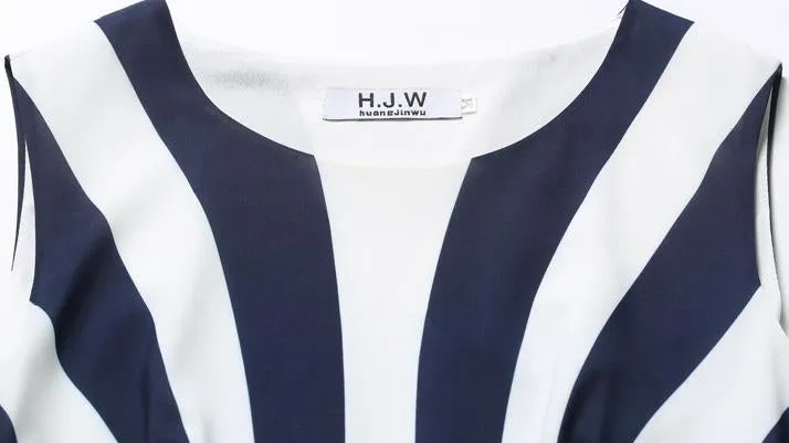 Stripe Elegant Sleeveless Casual Dress