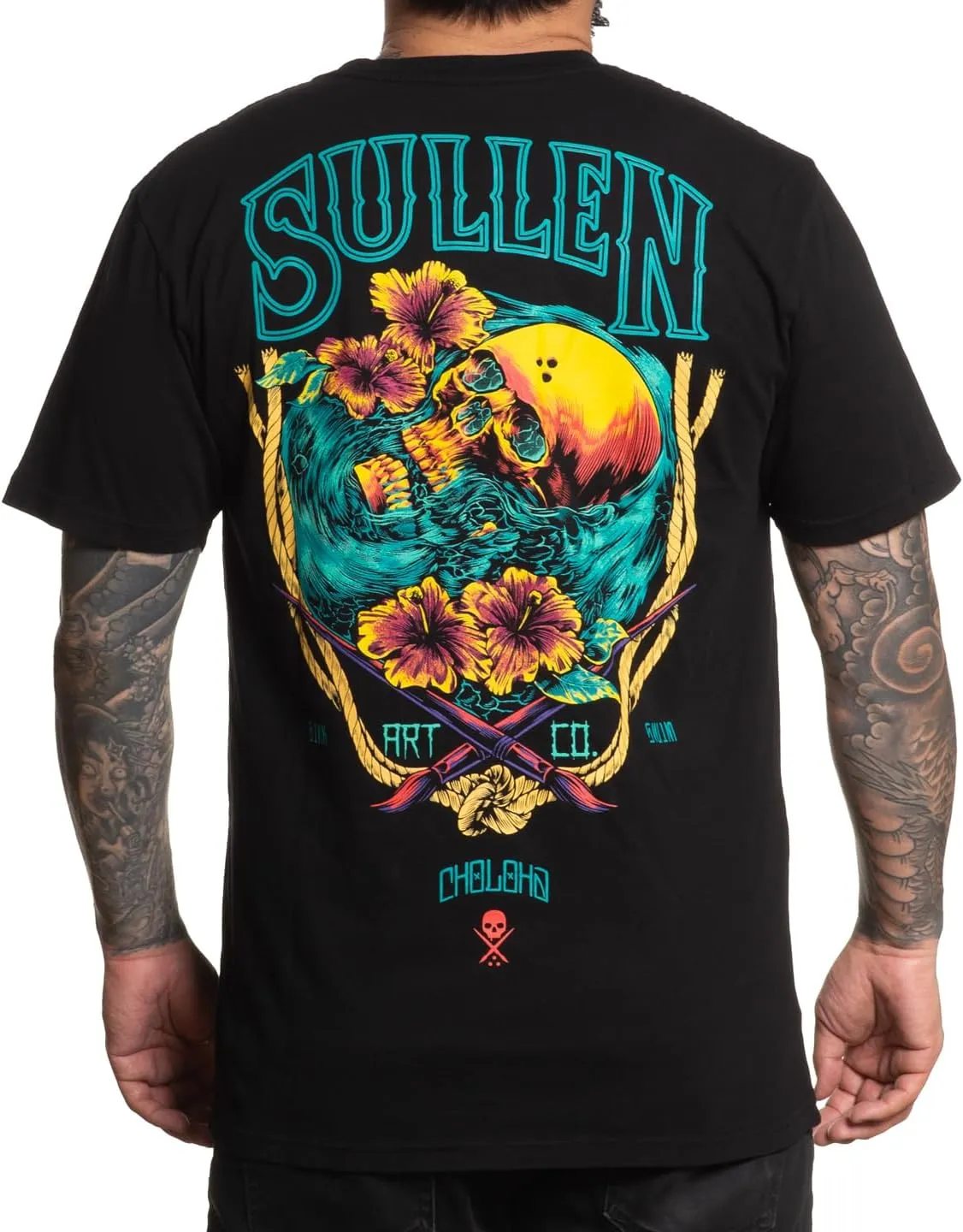 Sullen Men's Sinking Skull Choloha Capsule Tattoo Lifestyle Graphic Premium Short Sleeve Tee