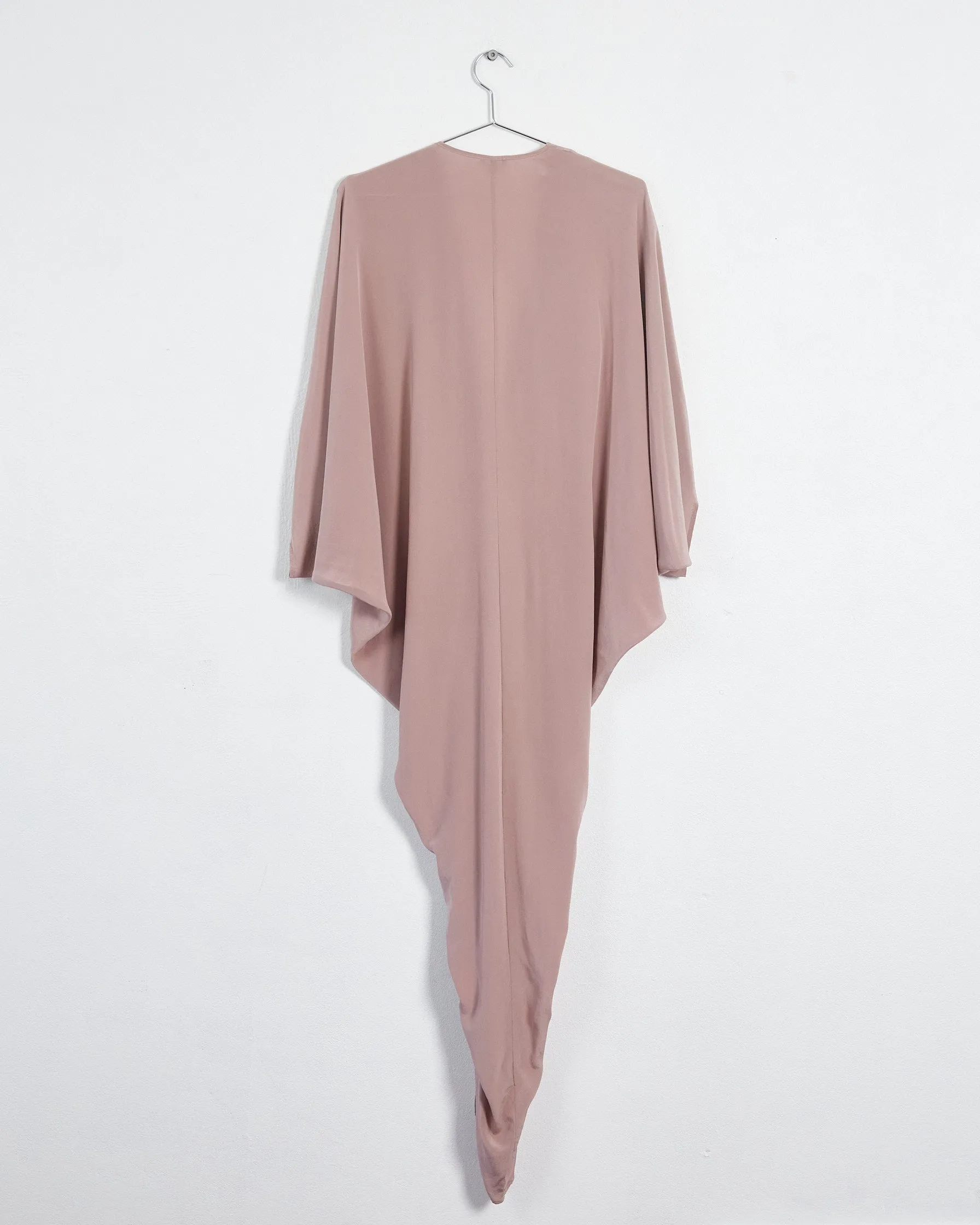 Théa 'olympia' silk kaftan, dusty pink, 10-12
