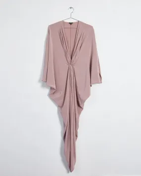 Théa 'olympia' silk kaftan, dusty pink, 10-12