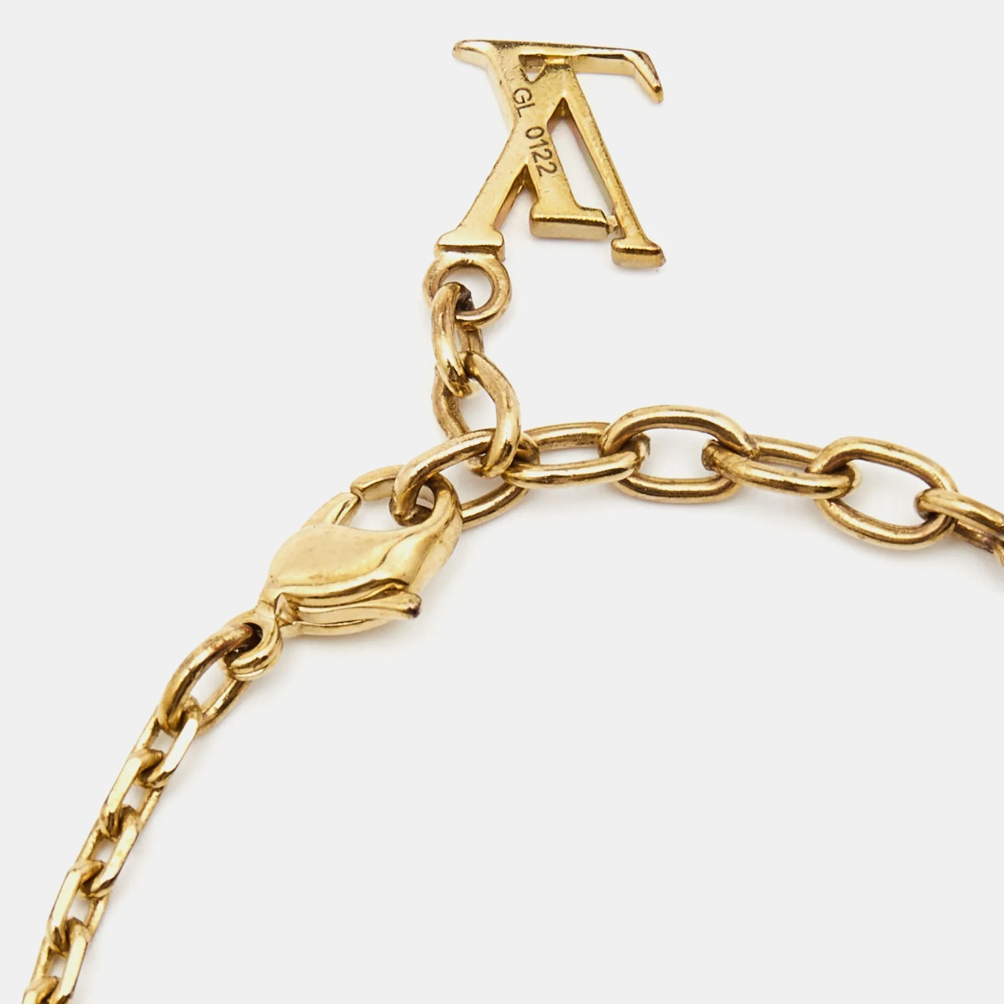 Trendy Inspired Louis Vuitton Gamble Crystals Gold Tone Bracelet