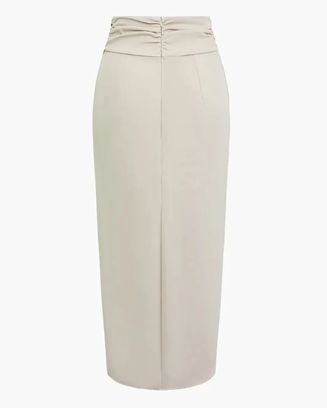 Twisted Twill Midi Skirt