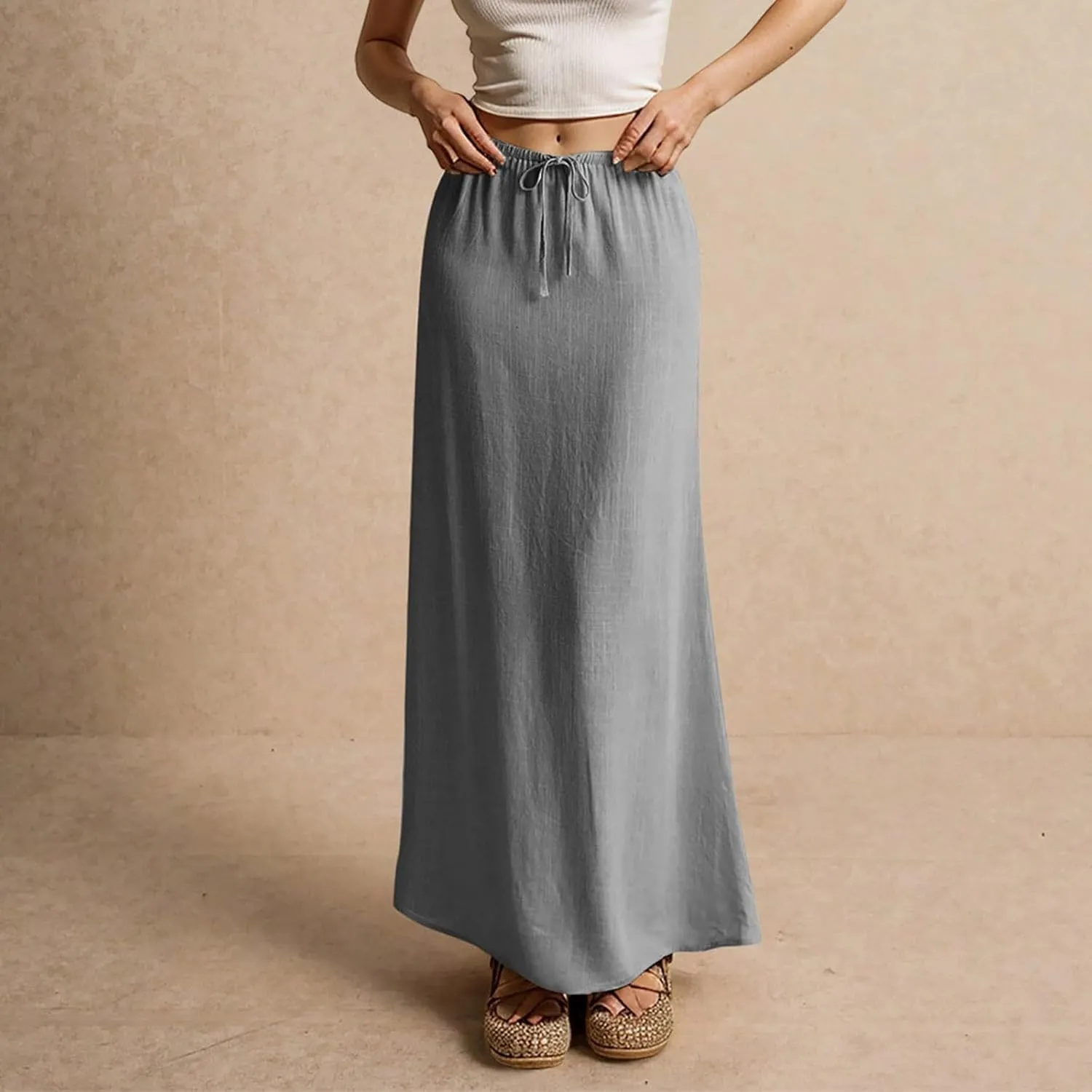 Vacation Skirts for Women, Beach Trendy Maxi Casual Solid Color Womens Skirts