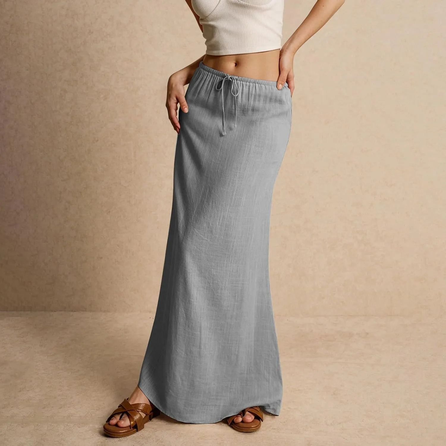 Vacation Skirts for Women, Beach Trendy Maxi Casual Solid Color Womens Skirts