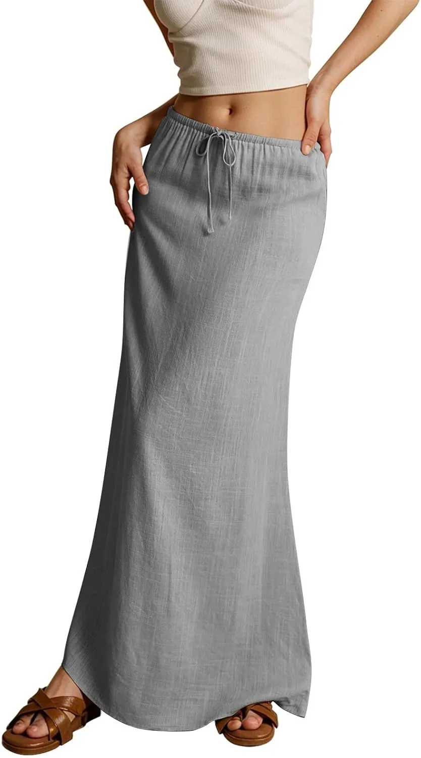 Vacation Skirts for Women, Beach Trendy Maxi Casual Solid Color Womens Skirts