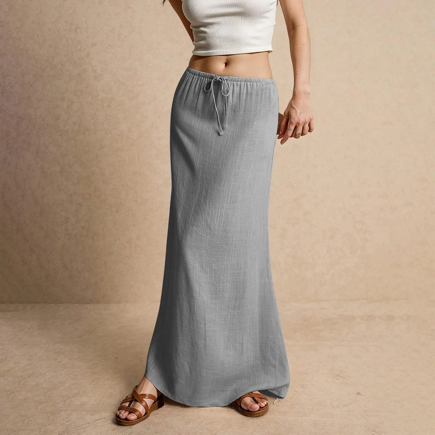 Vacation Skirts for Women, Beach Trendy Maxi Casual Solid Color Womens Skirts