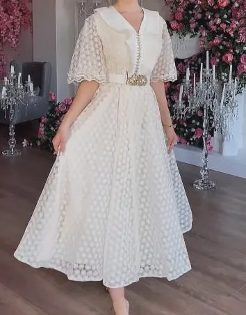 White Elegant Midi Dress
