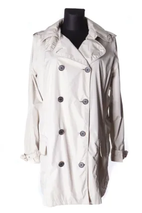 Women's BARBOUR Ivory Double-Breasted FEATHERWEIGHT VALERIE SHORT Coat Size 18