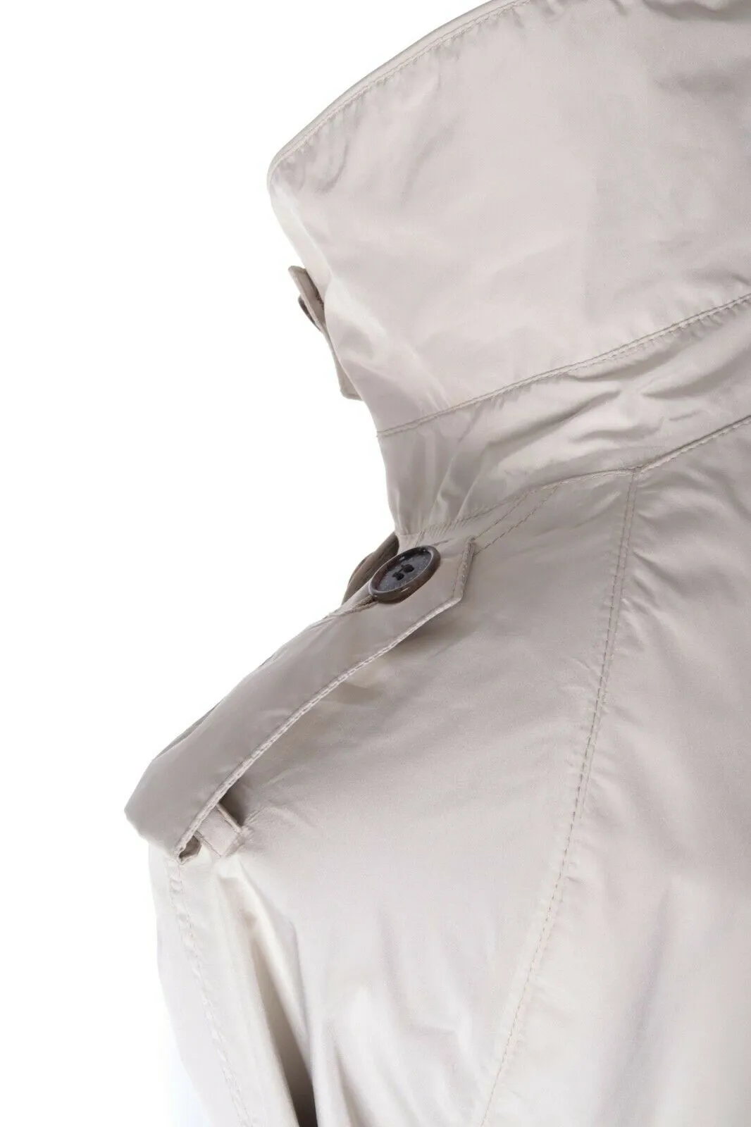 Women's BARBOUR Ivory Double-Breasted FEATHERWEIGHT VALERIE SHORT Coat Size 18