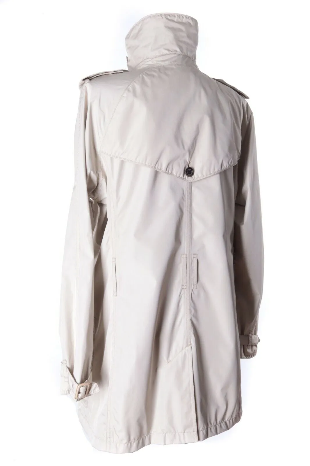 Women's BARBOUR Ivory Double-Breasted FEATHERWEIGHT VALERIE SHORT Coat Size 18