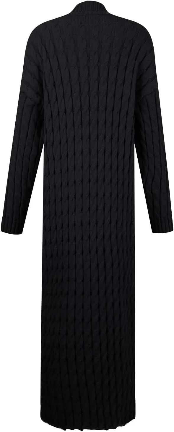 Women's Fall Winter Casual Trendy Loose Long Sleeve Solid Knit Sweater Jacket