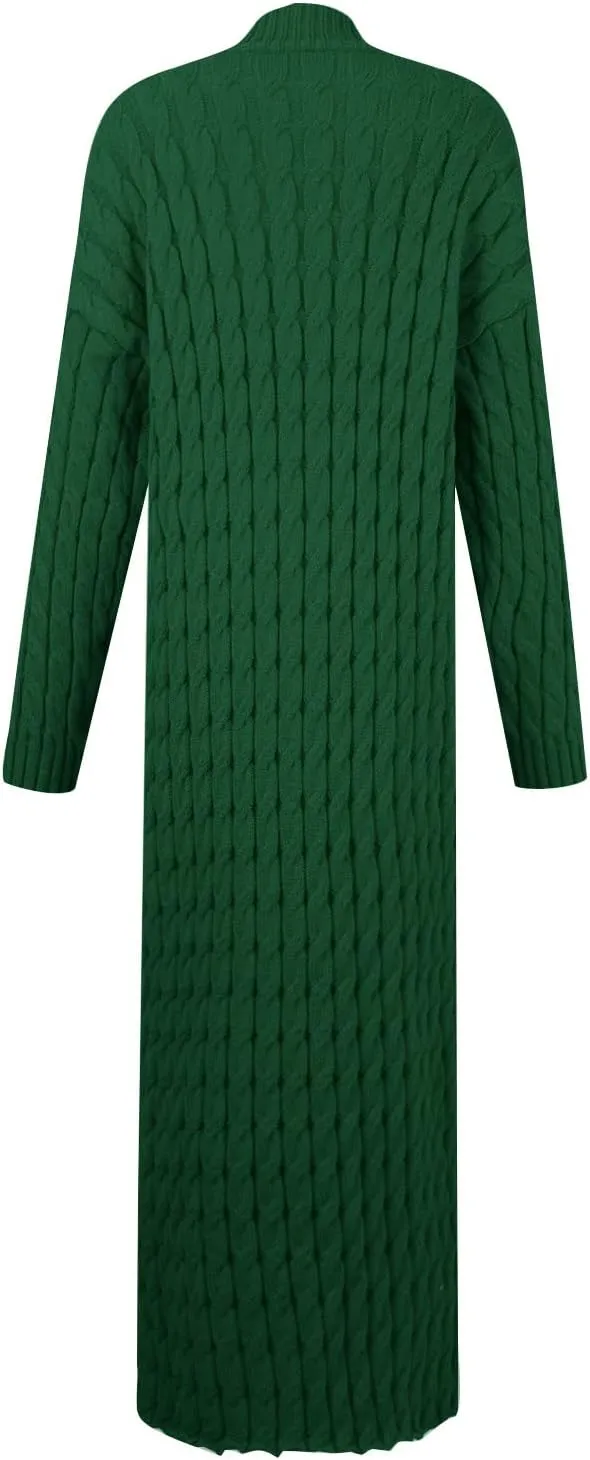 Women's Fall Winter Casual Trendy Loose Long Sleeve Solid Knit Sweater Jacket