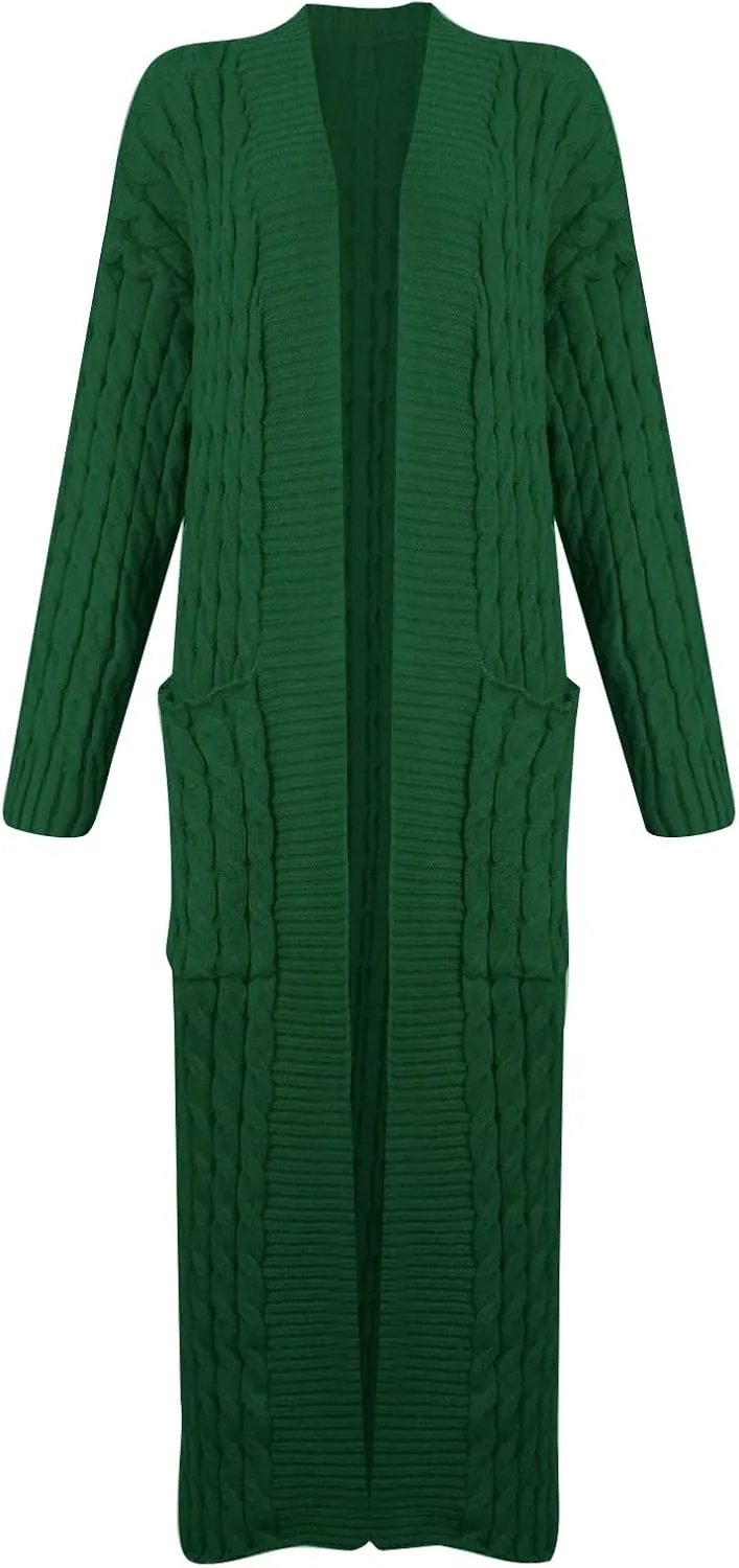 Women's Fall Winter Casual Trendy Loose Long Sleeve Solid Knit Sweater Jacket