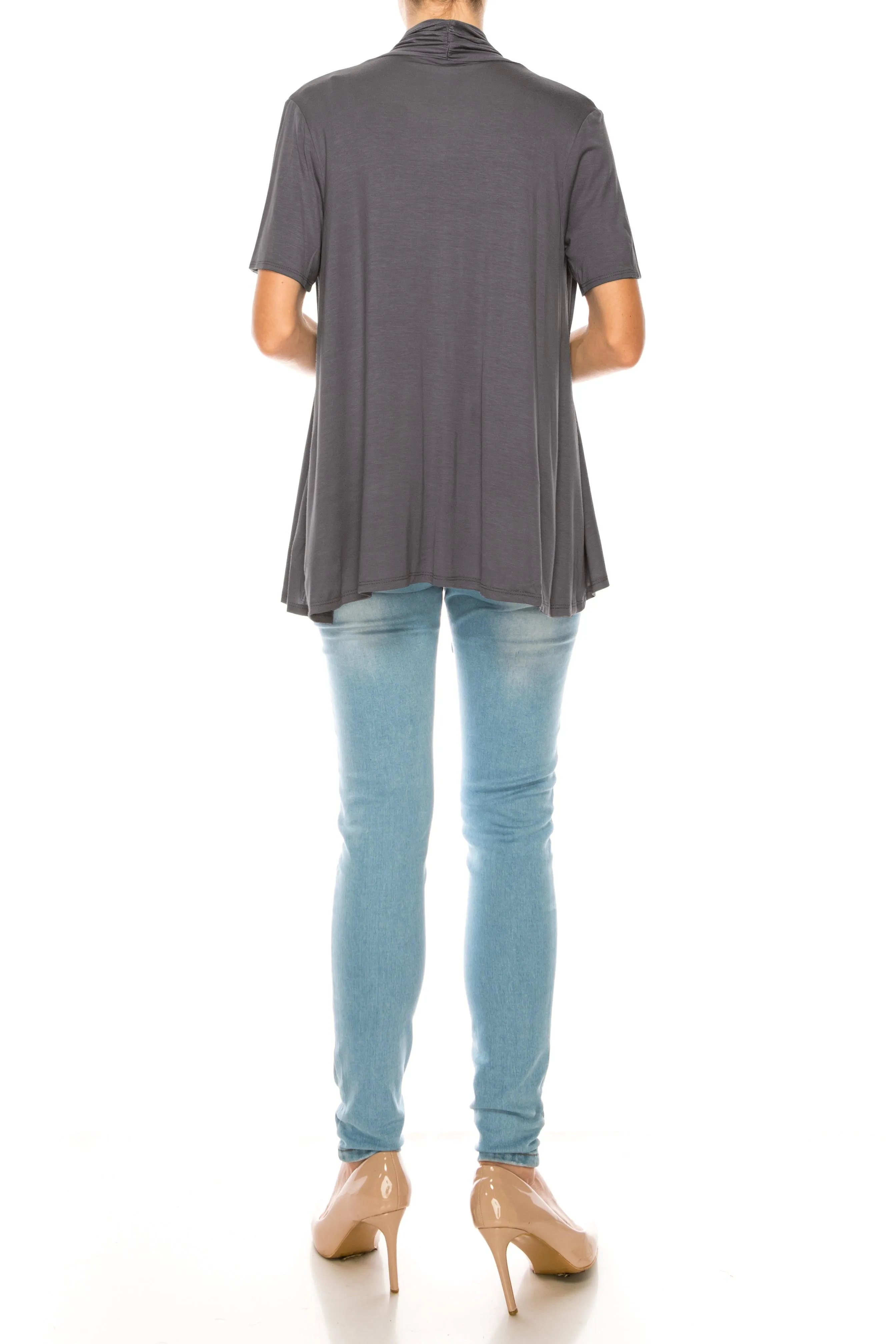 Women's Short Sleeve Open Front Cardigan