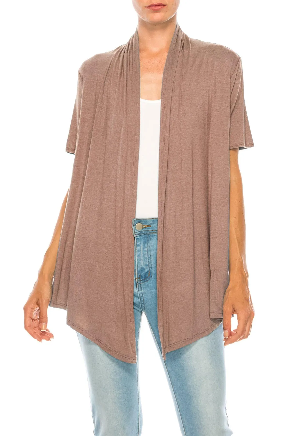Women's Short Sleeve Open Front Cardigan