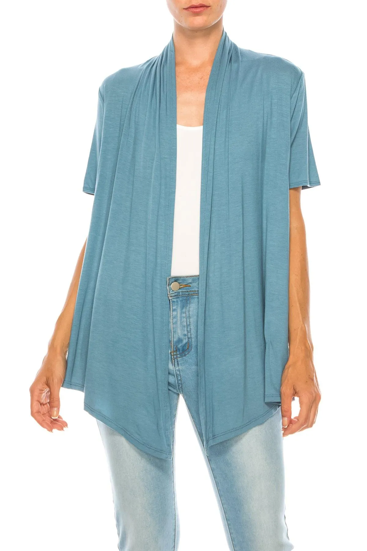 Women's Short Sleeve Open Front Cardigan