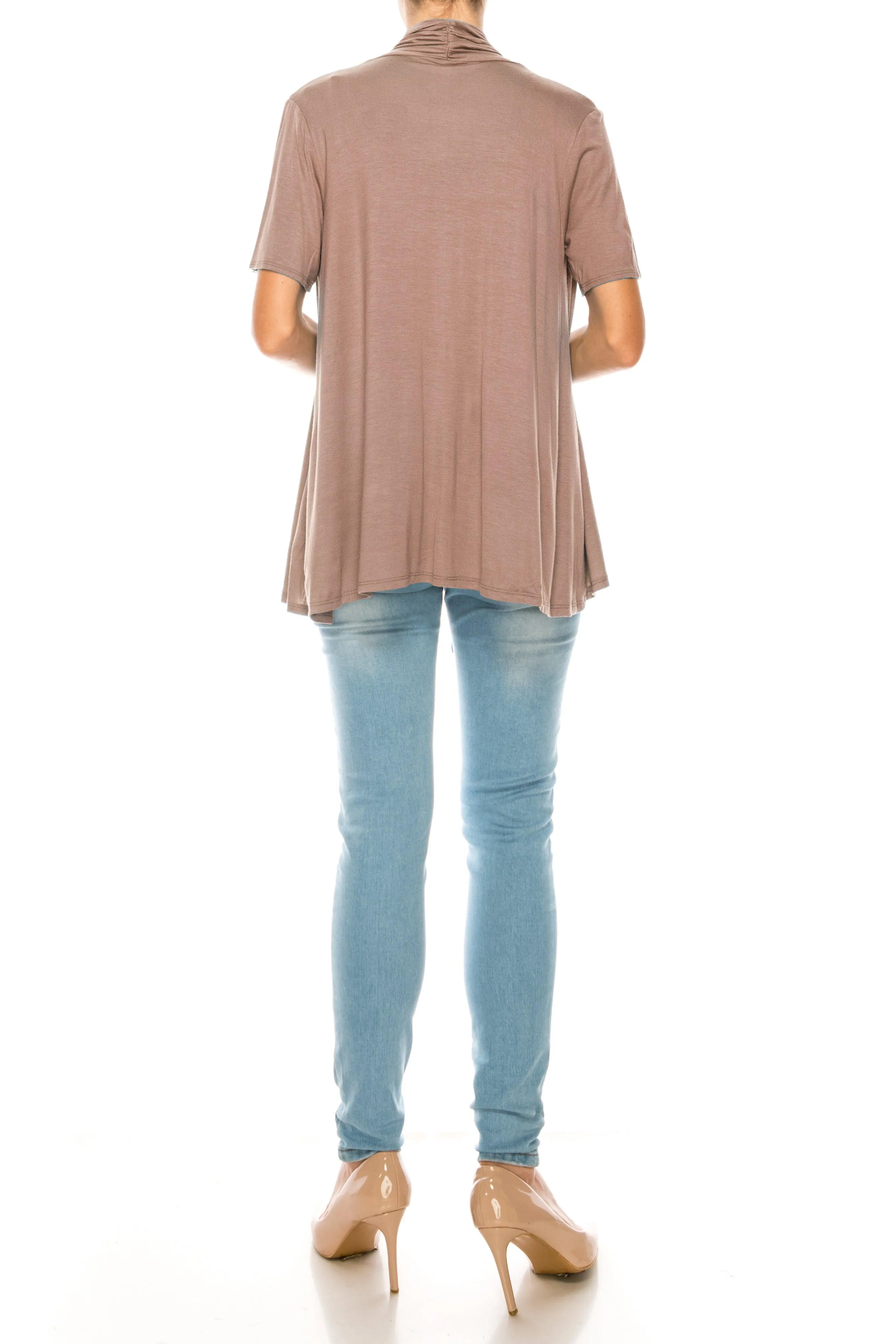 Women's Short Sleeve Open Front Cardigan