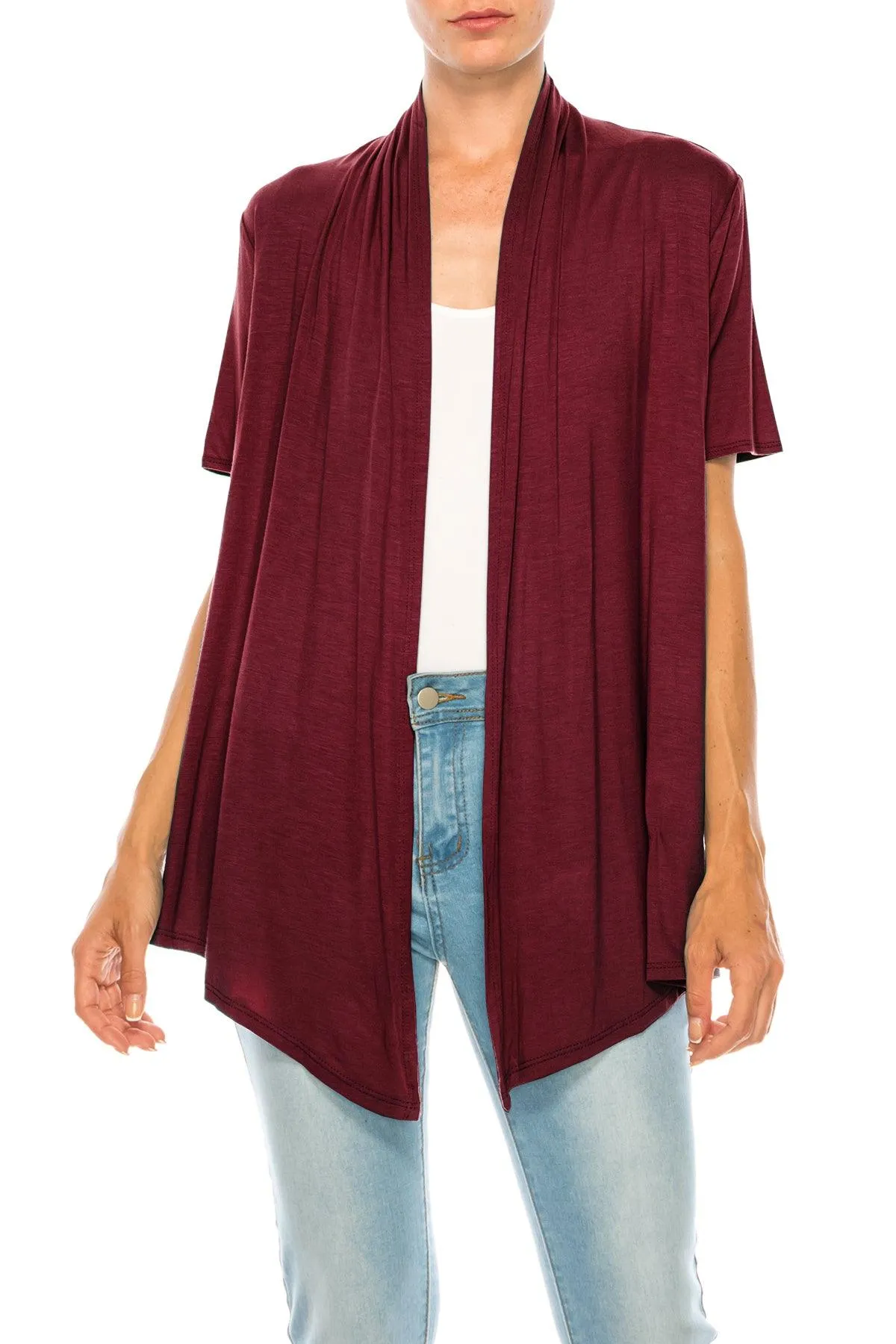 Women's Short Sleeve Open Front Cardigan