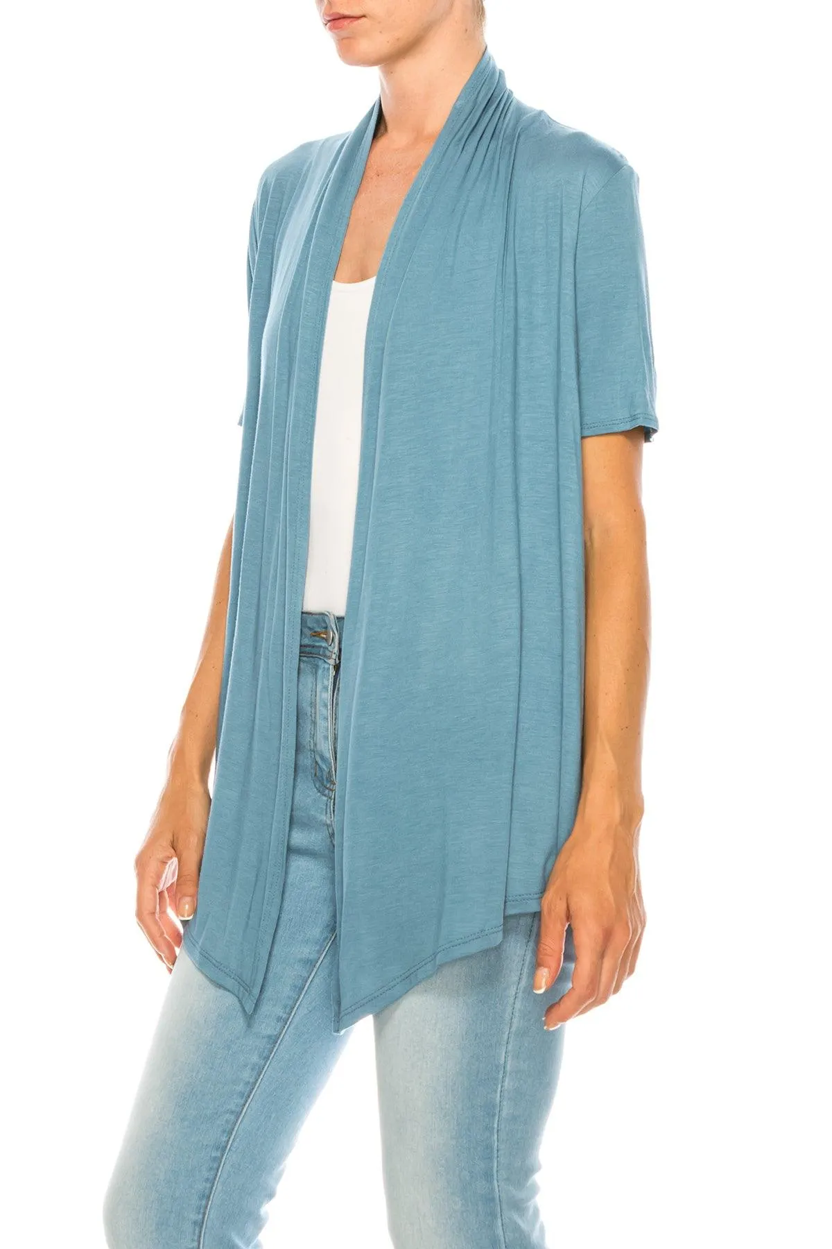 Women's Short Sleeve Open Front Cardigan
