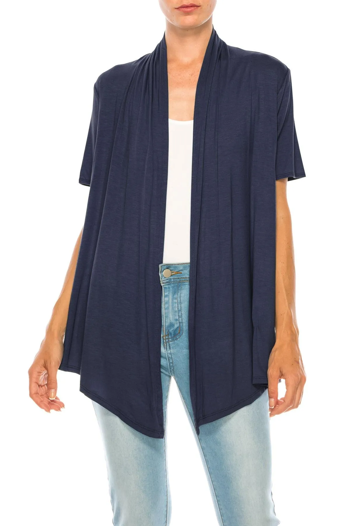 Women's Short Sleeve Open Front Cardigan