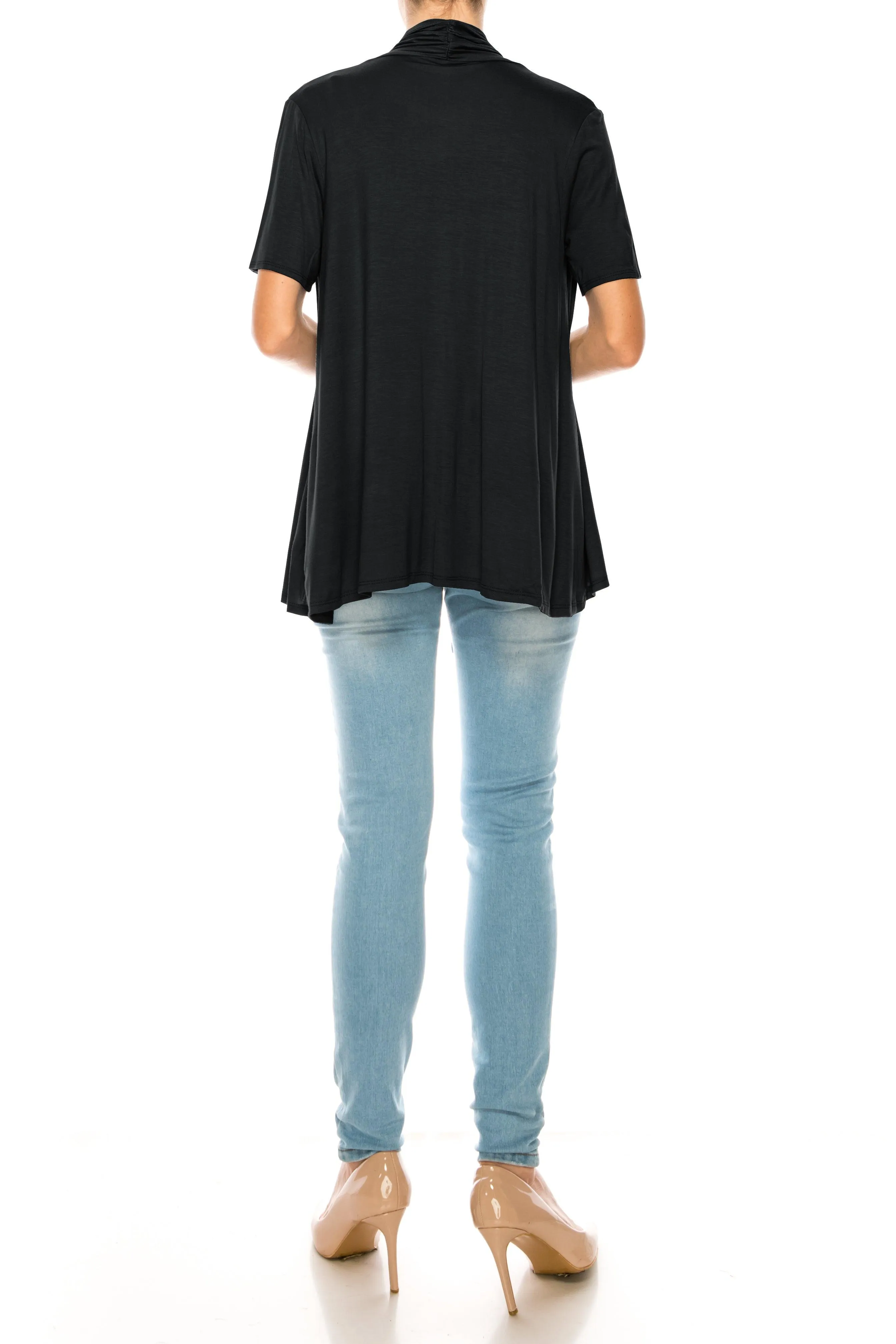 Women's Short Sleeve Open Front Cardigan