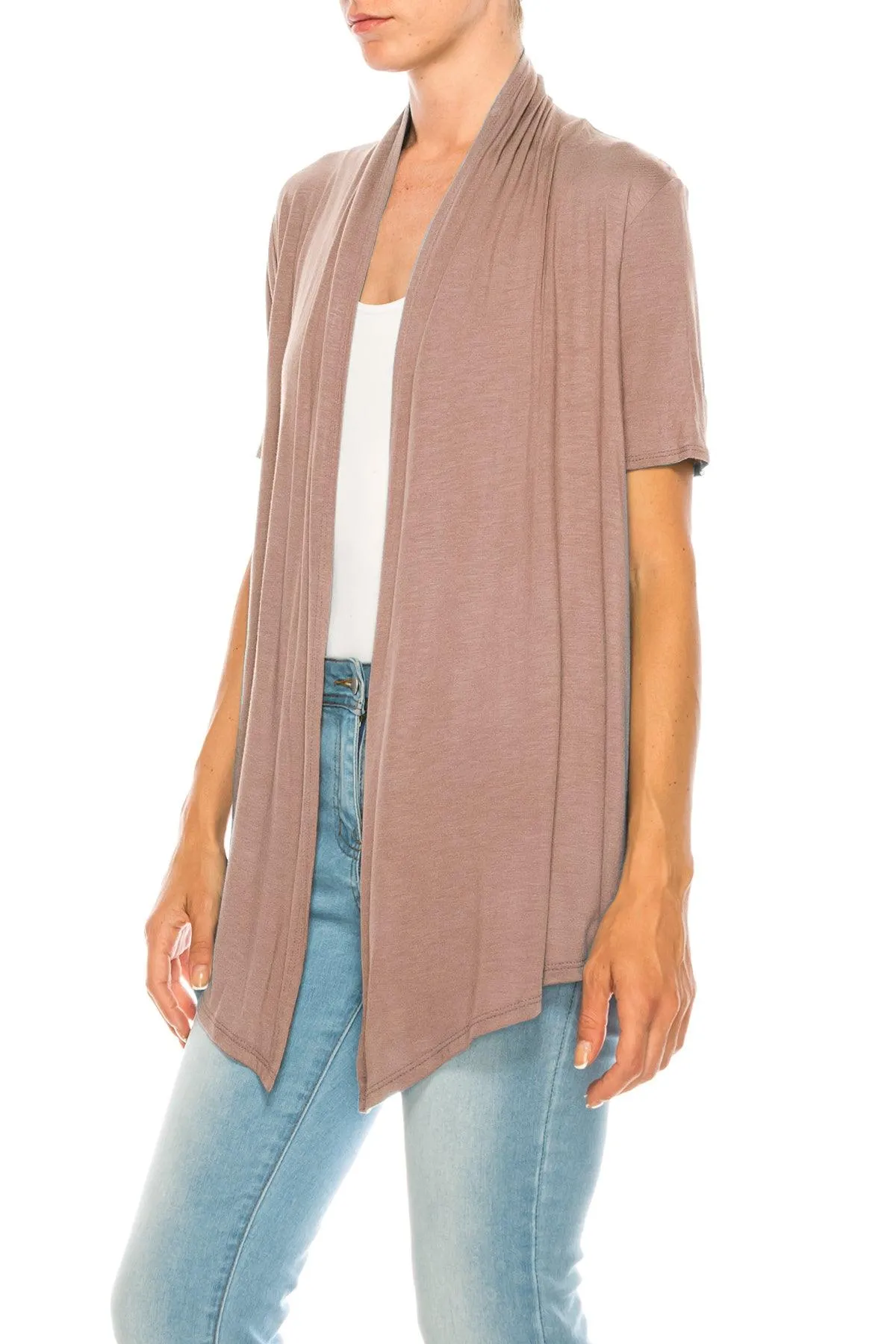 Women's Short Sleeve Open Front Cardigan