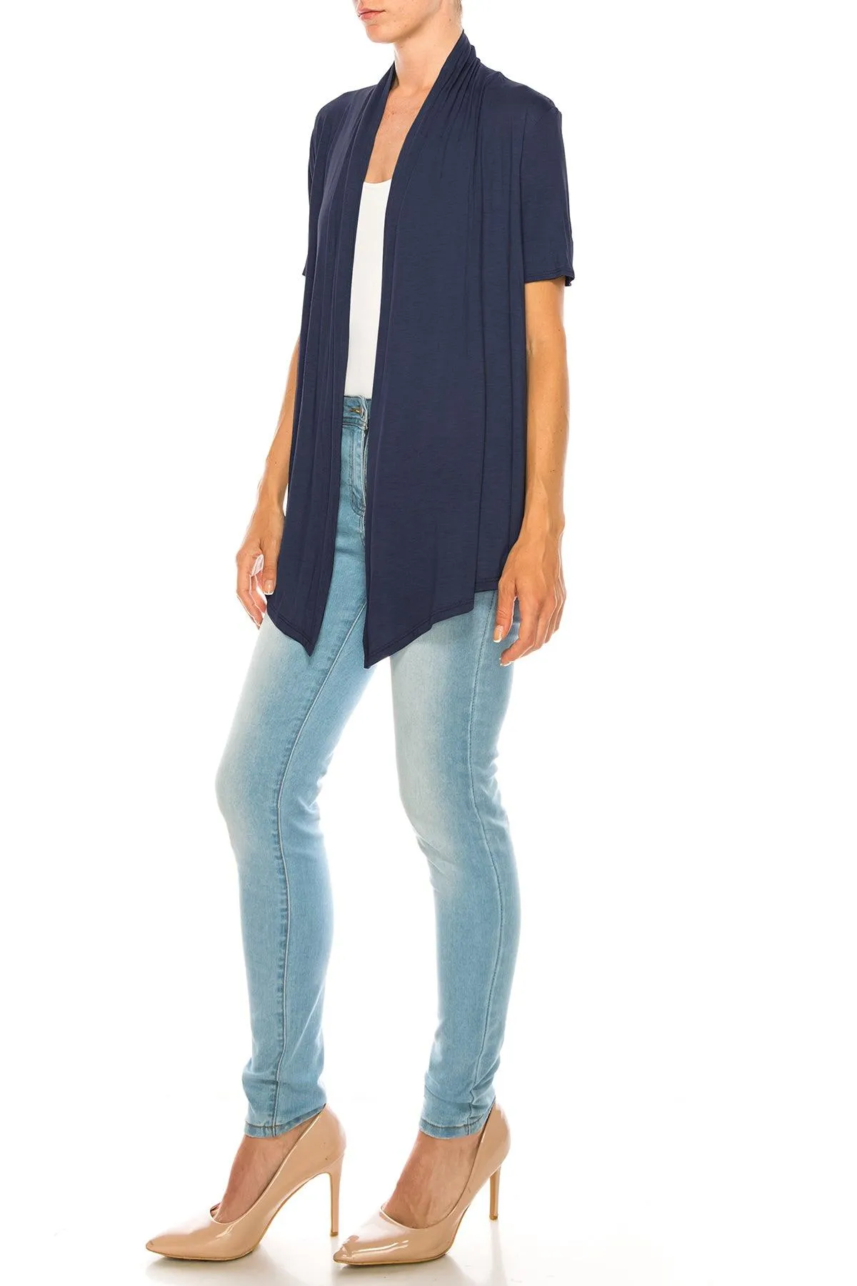 Women's Short Sleeve Open Front Cardigan