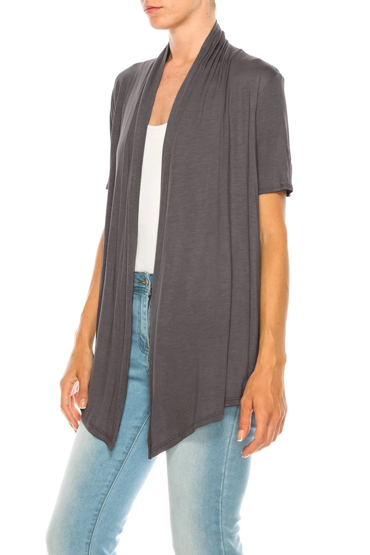 Women's Short Sleeve Open Front Cardigan