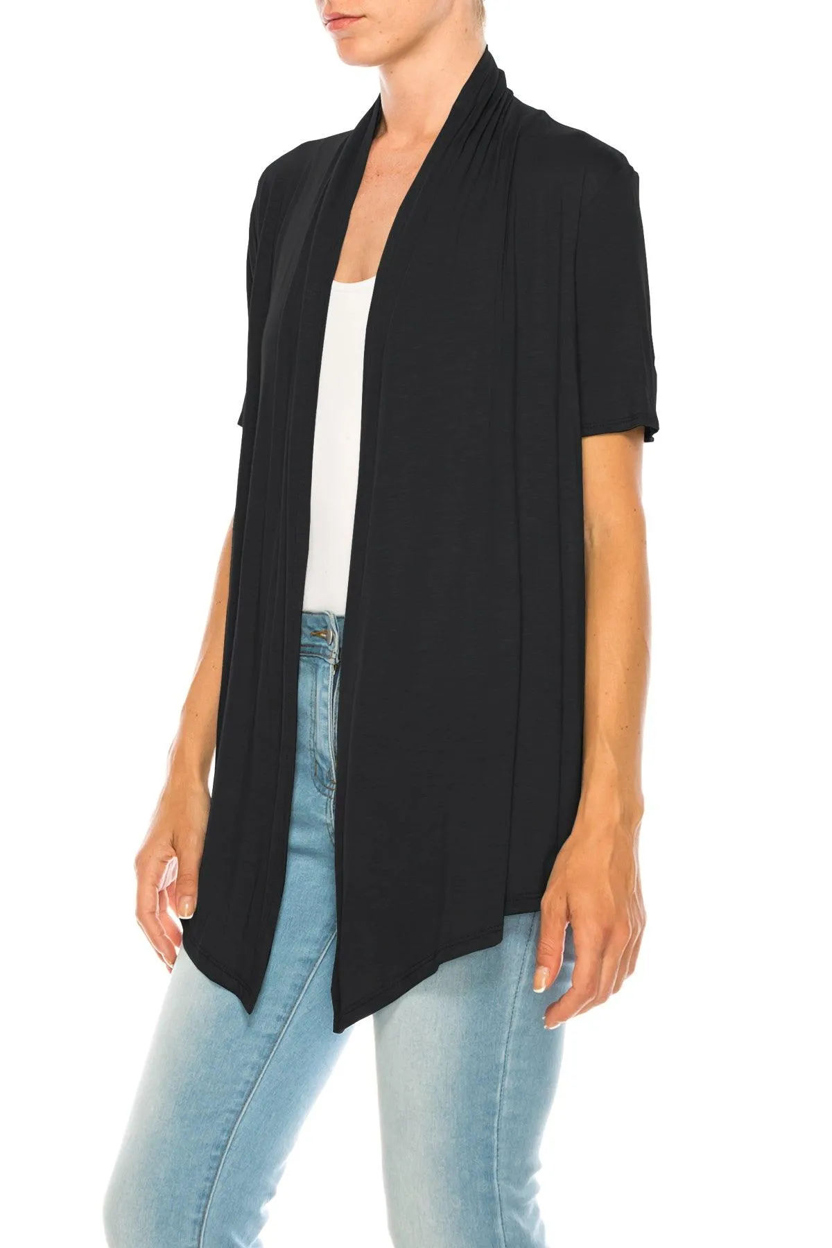 Women's Short Sleeve Open Front Cardigan