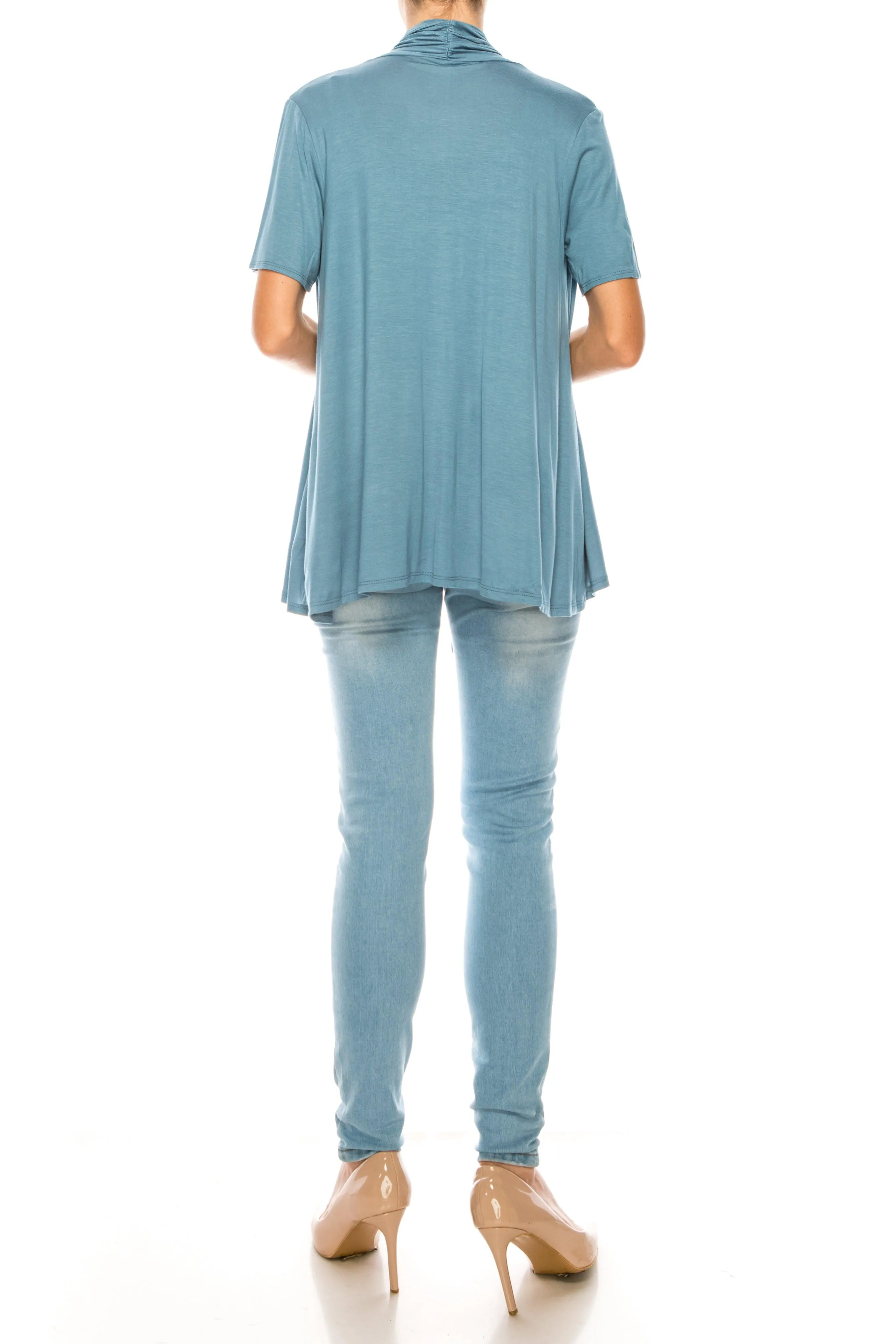 Women's Short Sleeve Open Front Cardigan