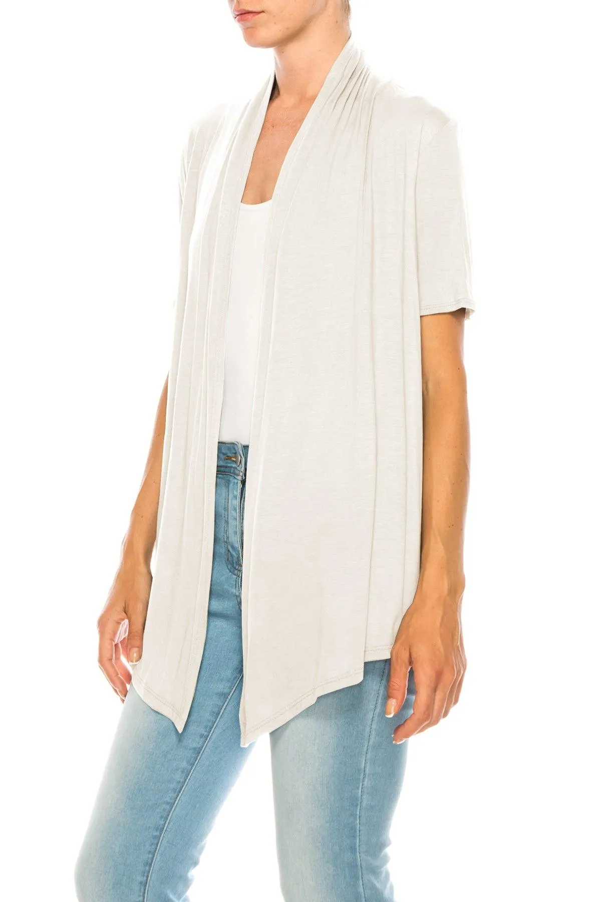 Women's Short Sleeve Open Front Cardigan