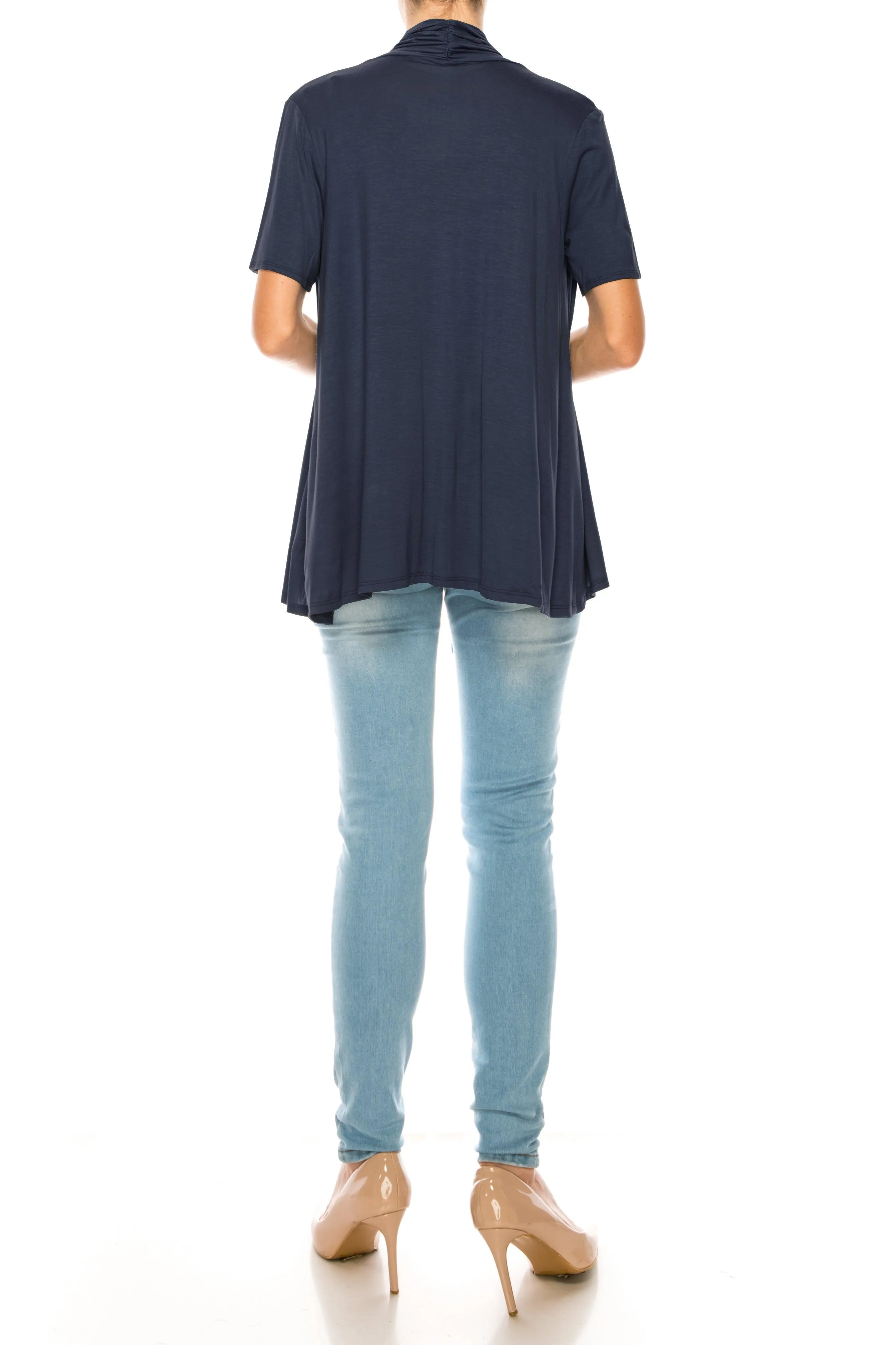 Women's Short Sleeve Open Front Cardigan