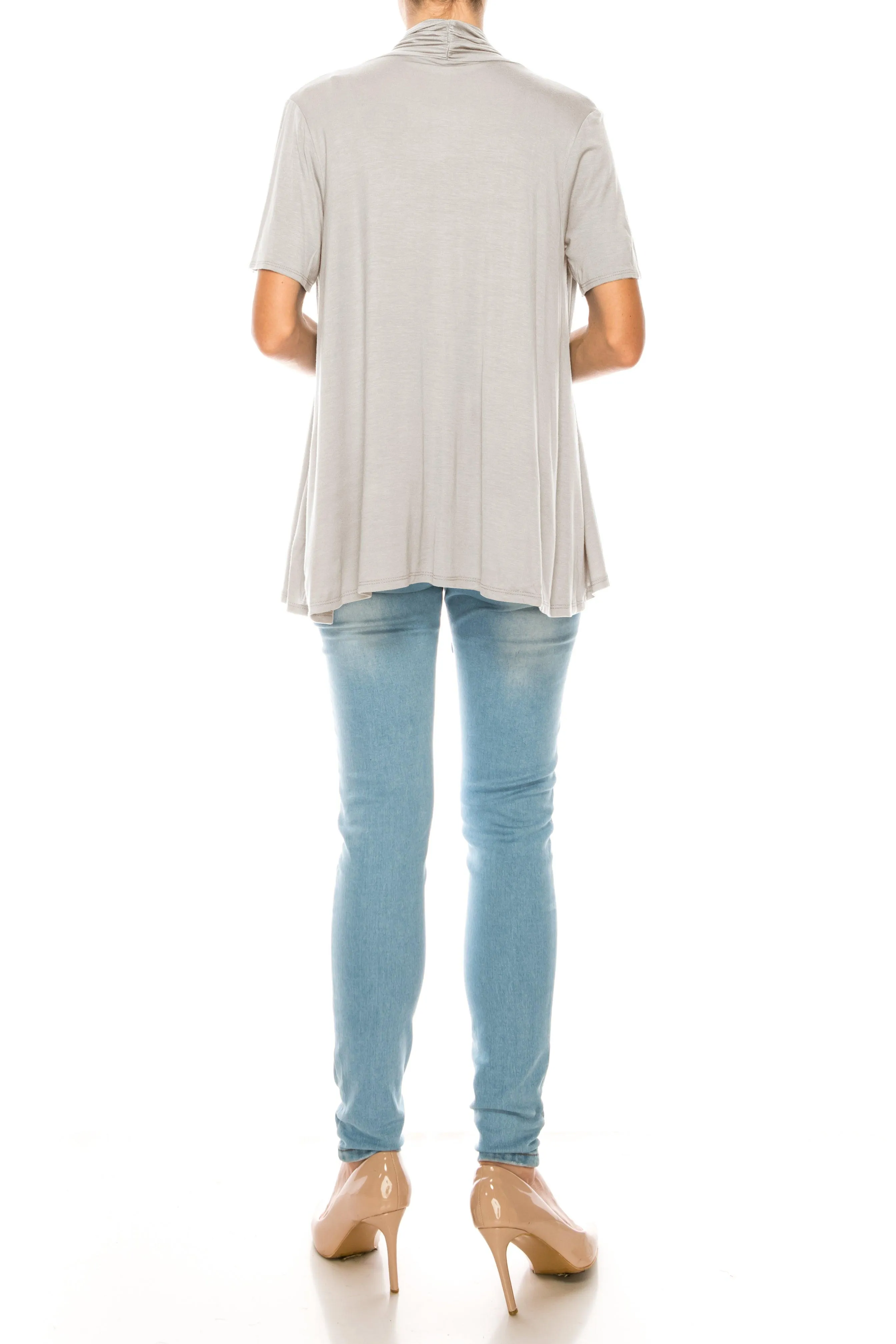 Women's Short Sleeve Open Front Cardigan
